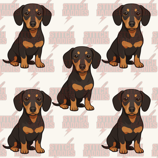 Dachshund (Black) fur-baby artwork – custom DTF design