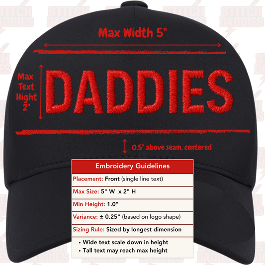 Custom Embroidered Hat | Single-Line Text