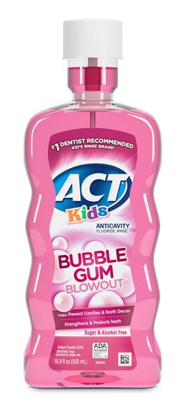ACT Kids Anticavity Fluoride Rinse, Bubblegum Blowout, 16.9 OZ
