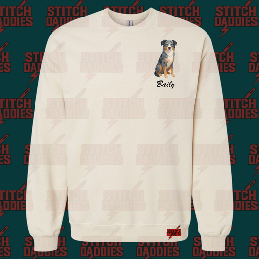 Australian Shepherd fur-baby artwork – custom DTF design