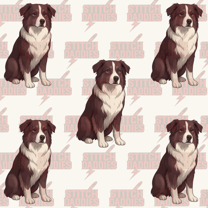 Brown Australian Shepherd fur-baby artwork – custom DTF design