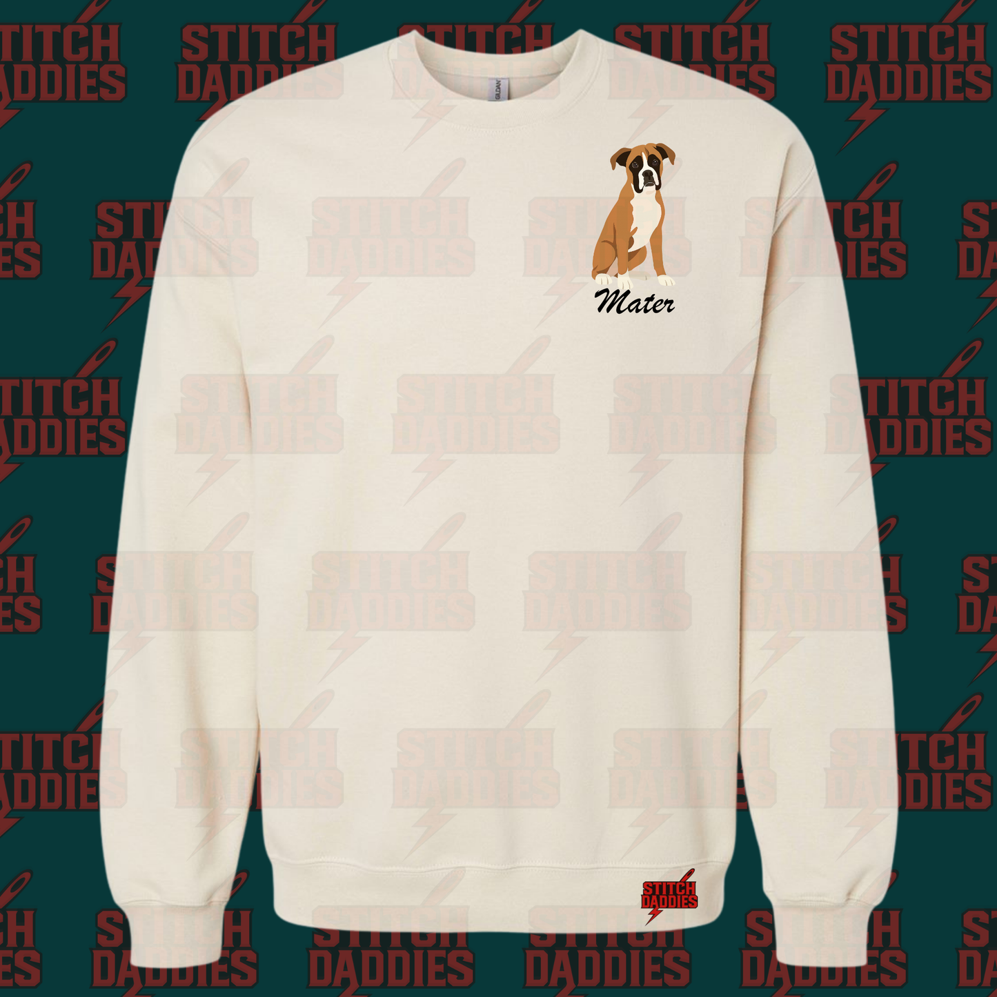 Boxer fur-baby artwork – custom DTF design