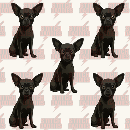 Chihuahua (Black) fur-baby artwork – custom DTF design