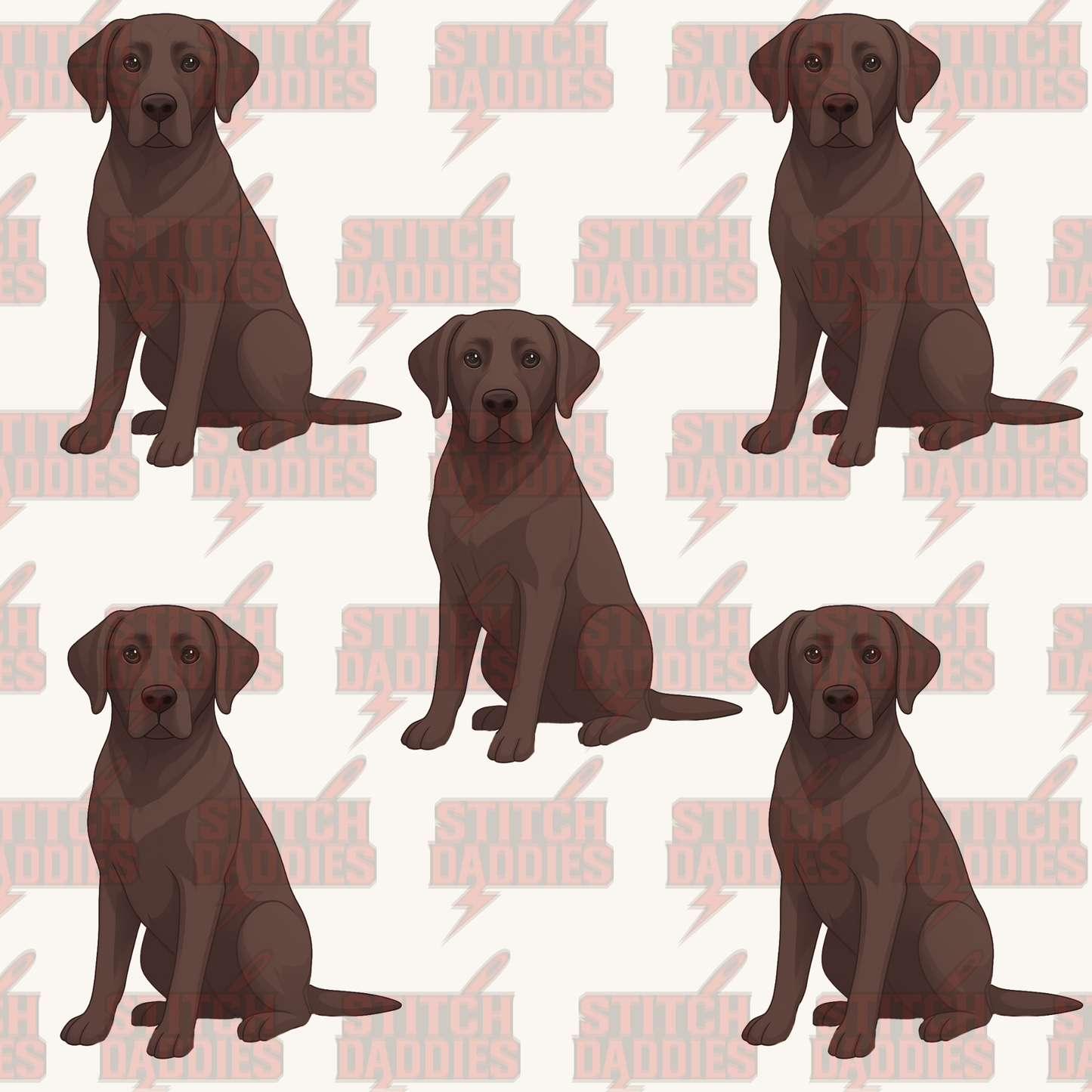 Chocolate Labrador fur-baby artwork – custom DTF design