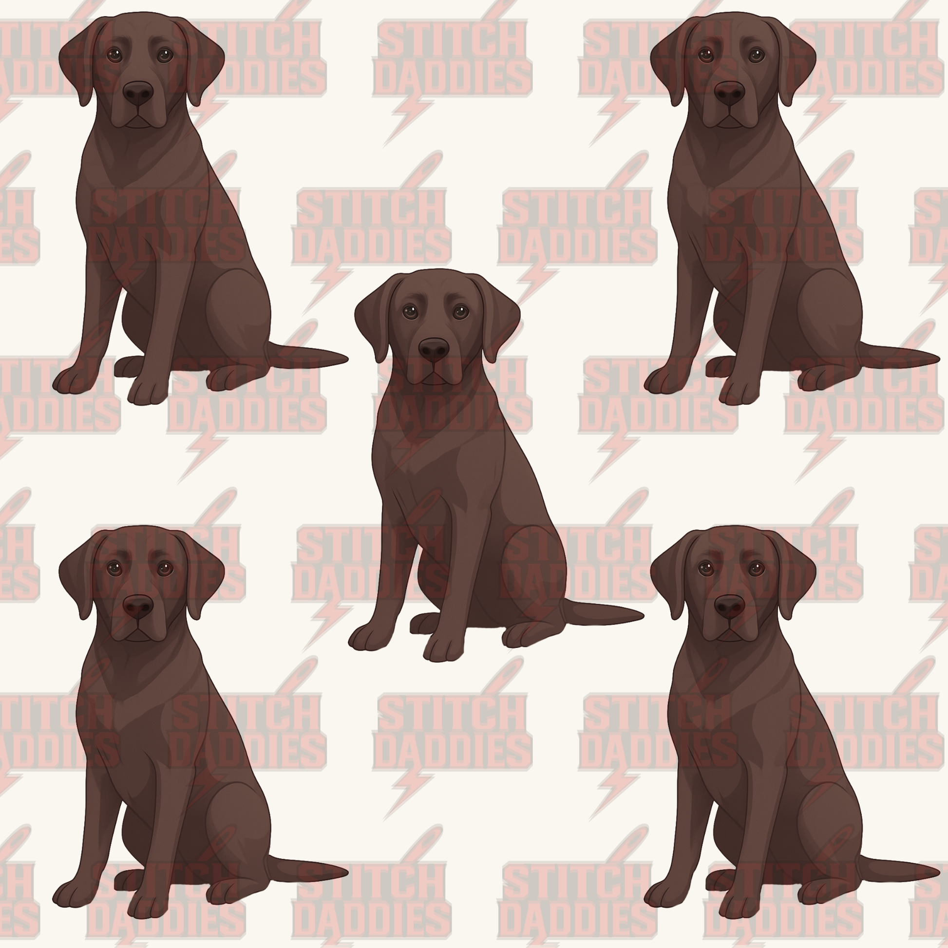 Chocolate Labrador fur-baby artwork – custom DTF design