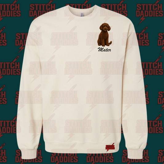 Chocolate Poodle fur-baby artwork – custom DTF design
