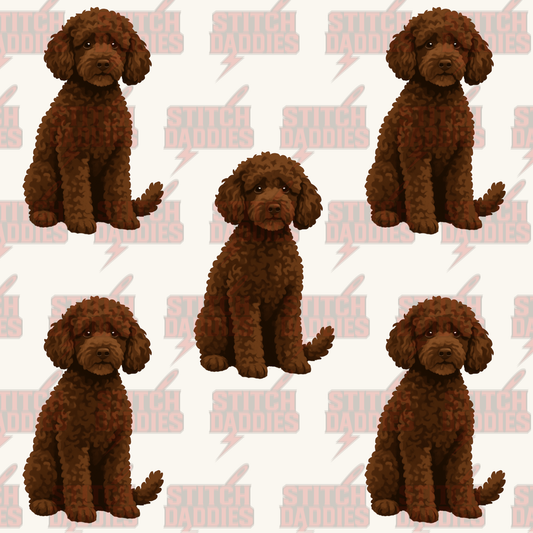 Chocolate Poodle fur-baby artwork – custom DTF design