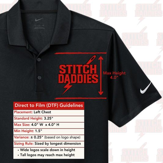 Nike® Men's Dri-FIT Polo Left Chest Direct to Film (DTF)