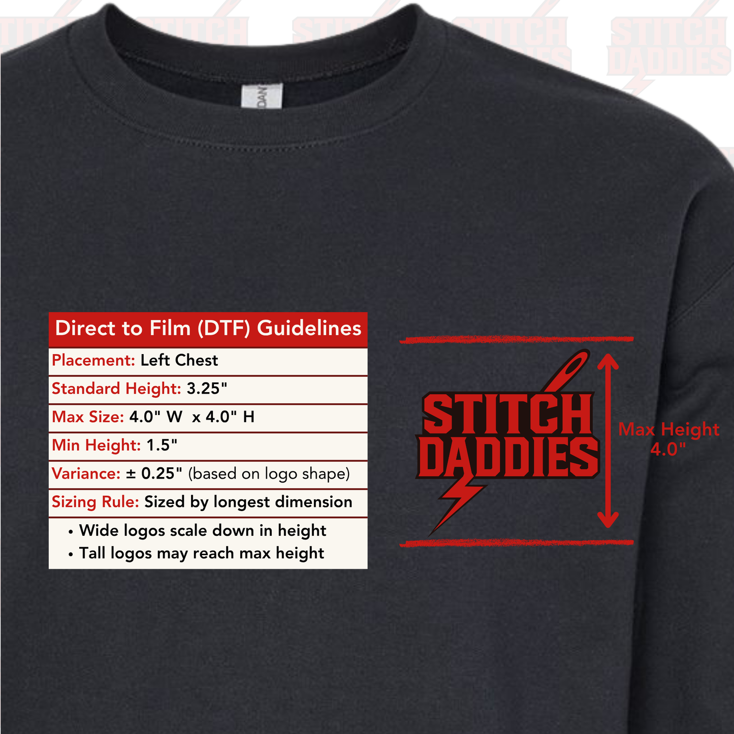 Custom DTF  Left Chest Sweatshirt | Direct to Film