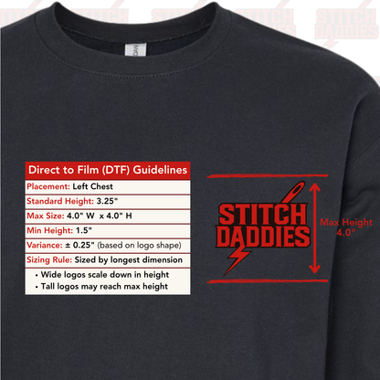 Custom DTF  Left Chest Sweatshirt | Direct to Film