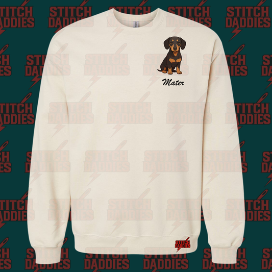 Dachshund (Black) fur-baby artwork – custom DTF design