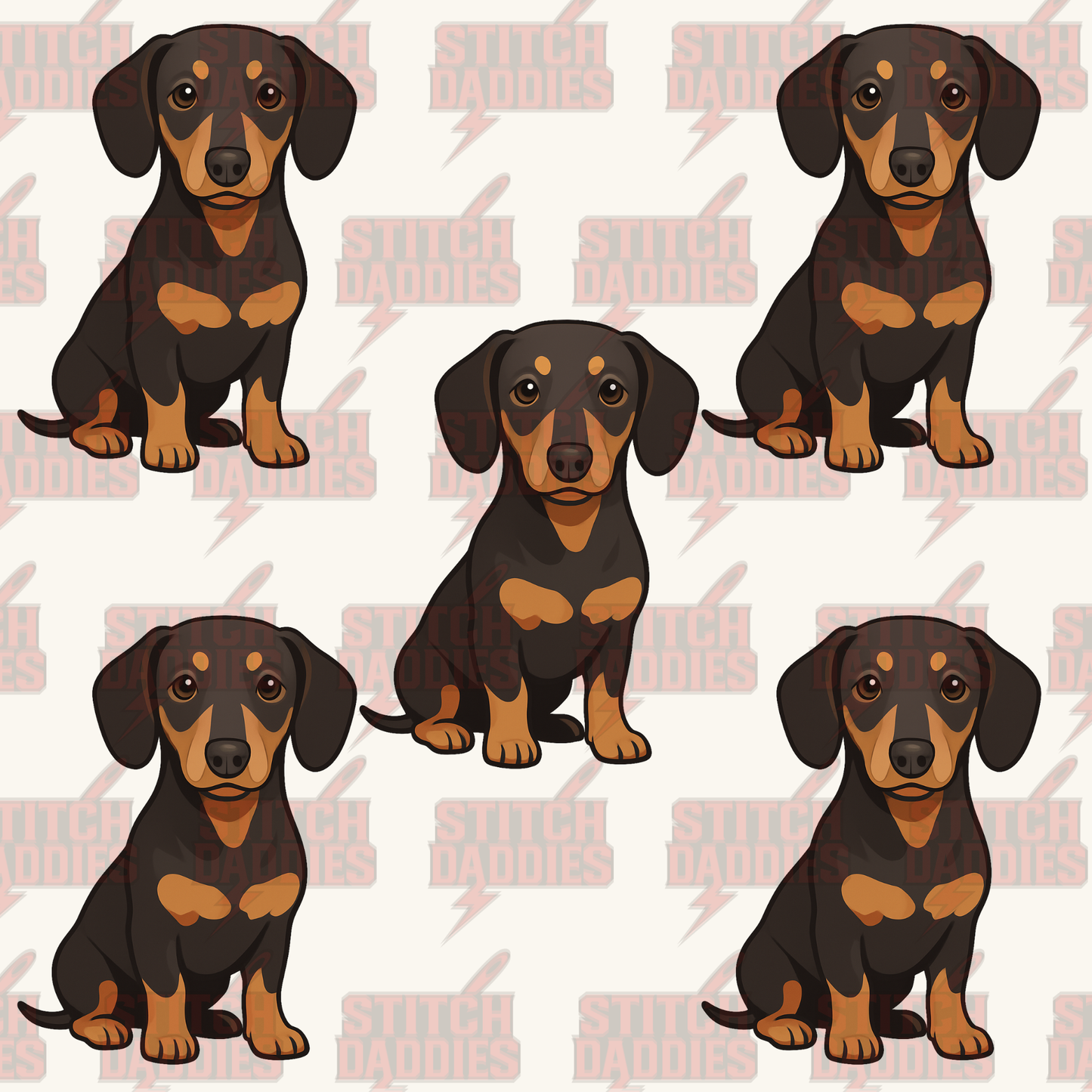 Dachshund (Black) fur-baby artwork – custom DTF design
