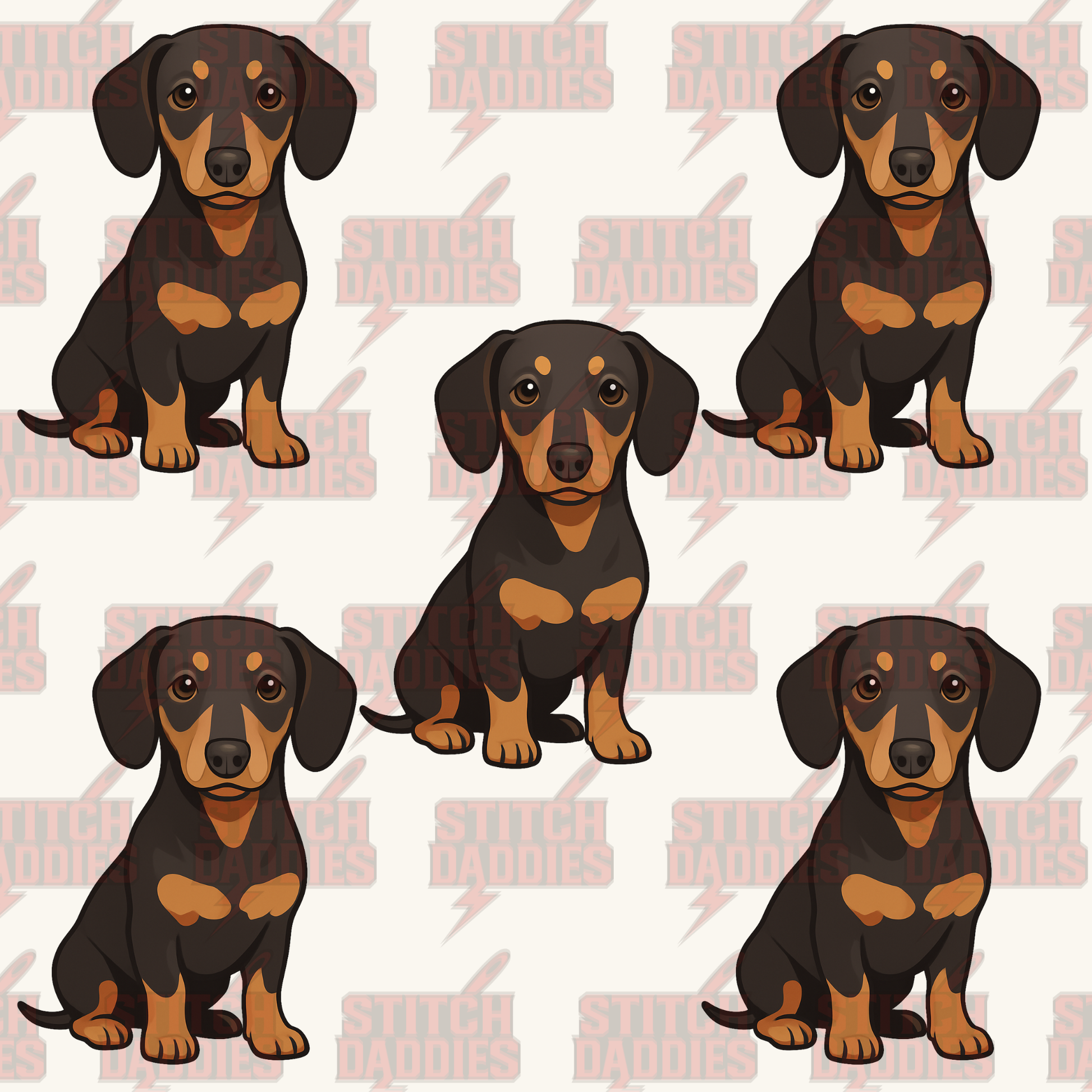 Dachshund (Black) fur-baby artwork – custom DTF design
