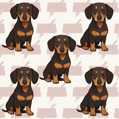 Dachshund (Black) fur-baby artwork – custom DTF design