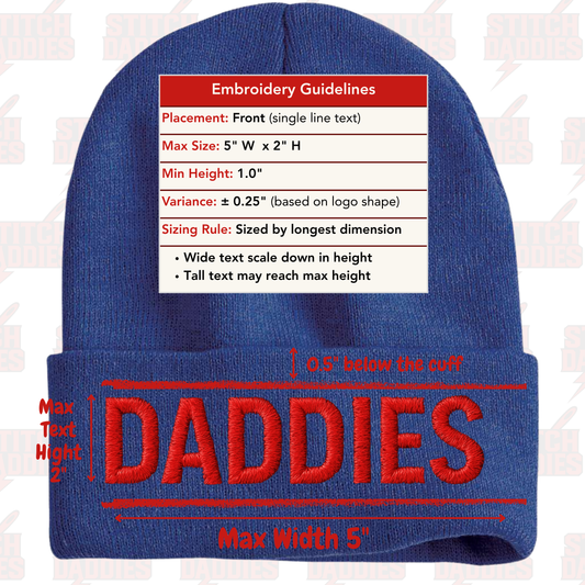 Custom Text Embroidered Beanie | Personalized Knit Beanie