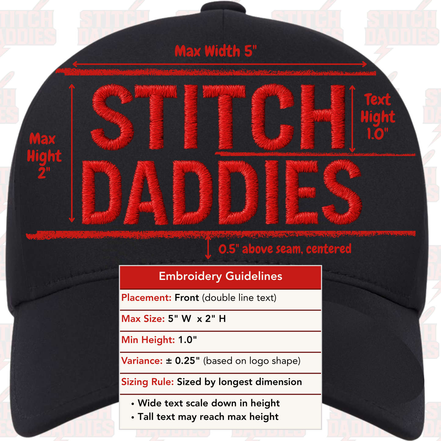 Custom Embroidered Hat | Double-Line Text