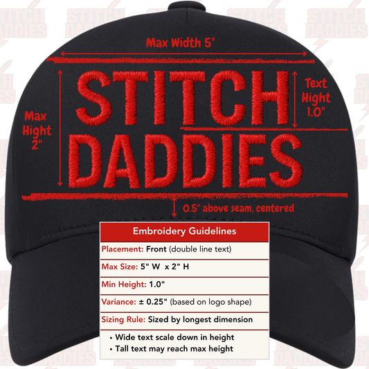 Custom Embroidered Hat | Double-Line Text