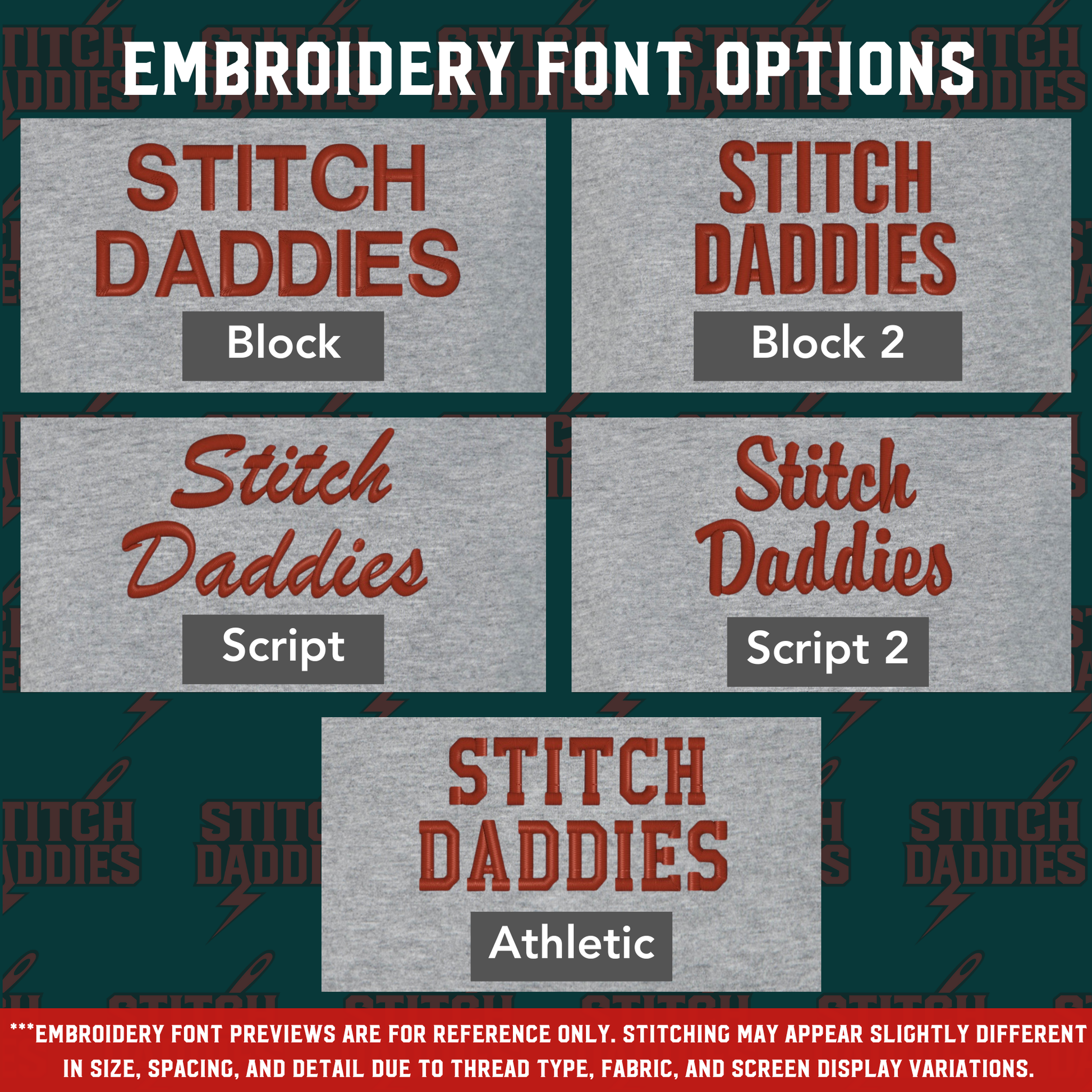 Scottish Terrier embroidery font options
