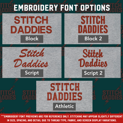 Chihuahua (Black) embroidery font options