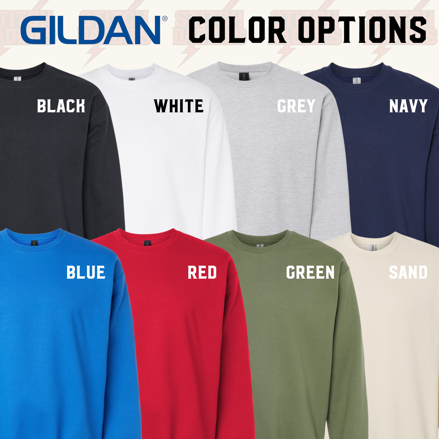 Shiba Inu sweatshirt color samples