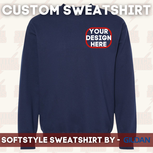 Wholesale Custom Embroidered or DTF Sweatshirt - Left Chest