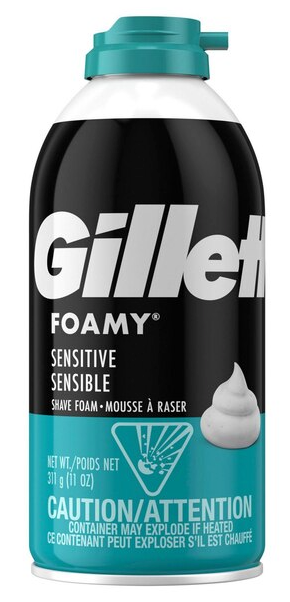 Gillette Foamy Sensitive Shave Foam, 11 OZ