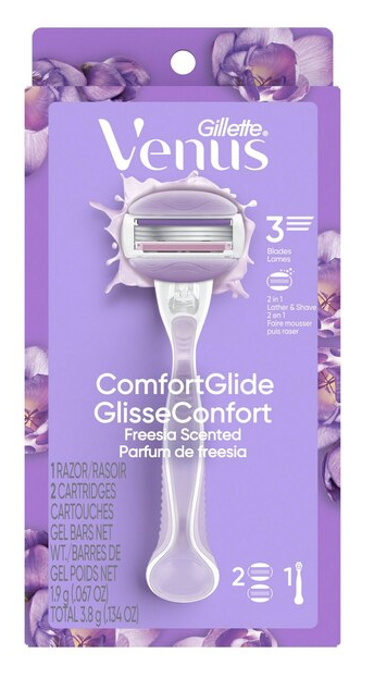 Gillette Venus ComfortGlide Freesia Razor + 2 Razor Blade Refills