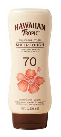 Hawaiian Tropic Sheer Touch Ultra Radiance Lotion Sunscreen, 8 OZ, SPF 70