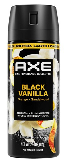 Axe Premium Deodorant Body Spray, Black Vanilla, 2.9 OZ