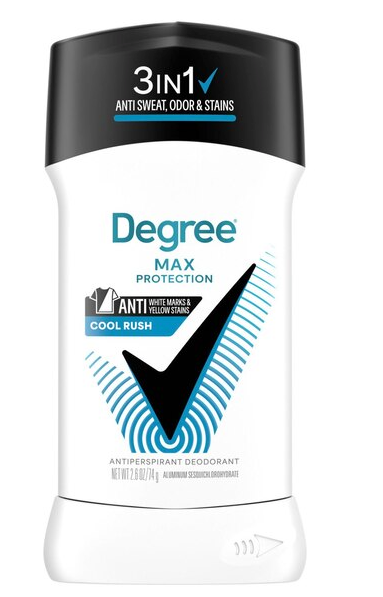 Degree Men Max Protection Antiperspirant Deodorant Stick, Cool Rush, 2.6 OZ