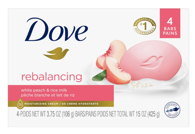 Dove Beauty Peach Bar Soap - 4ct