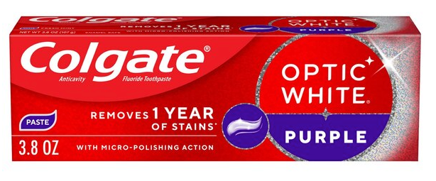 Colgate Optic White Purple Toothpaste, Fresh Mint Paste, 3.8 OZ