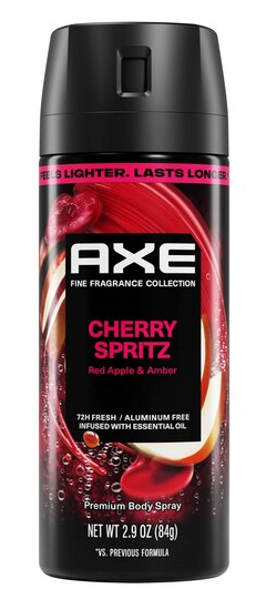 Axe Premium Deodorant Body Spray, Cherry Spritz, 2.9 OZ