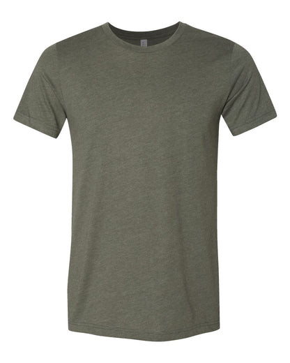 Bella + Canvas 3001CVC CVC Jersey Tee — Front — Heather Military Green | placement-front color-heather-military-green