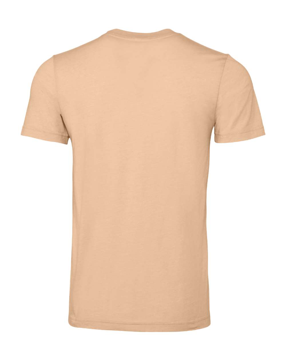 Bella + Canvas 3001CVC CVC Jersey Tee — Back — Heather Sand Dune | placement-back color-heather-sand-dune