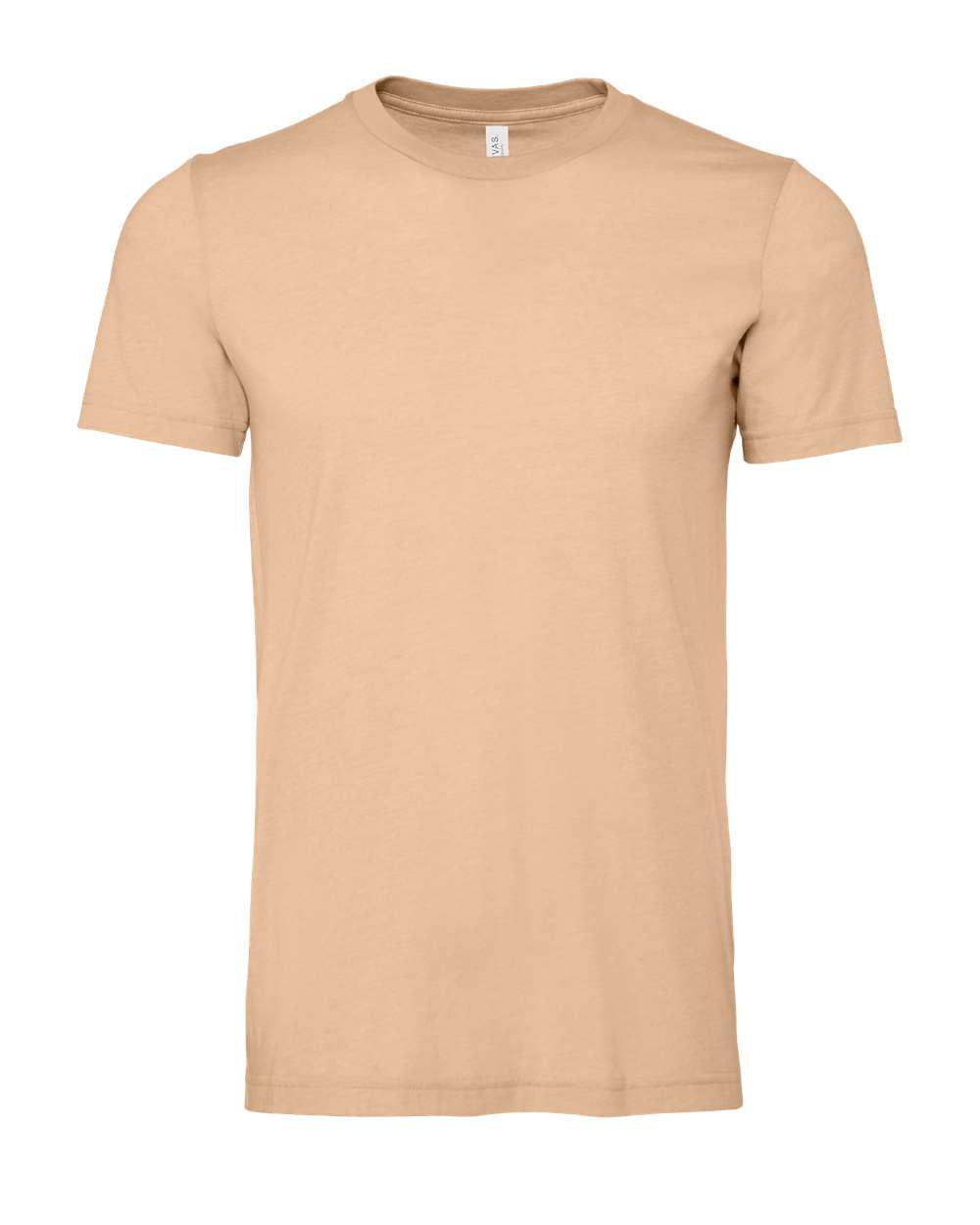 Bella + Canvas 3001CVC CVC Jersey Tee — Front — Heather Sand Dune | placement-front color-heather-sand-dune