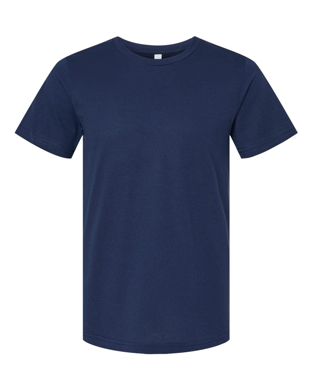 Bella + Canvas 3001CVC CVC Jersey Tee — Front — Solid Navy Blend | placement-front color-solid-navy-blend
