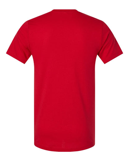 Bella + Canvas 3001CVC CVC Jersey Tee — Back — Solid Red Blend | placement-back color-solid-red-blend